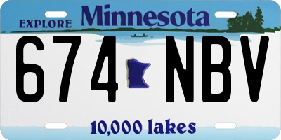 MN license plate 674NBV