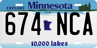 MN license plate 674NCA