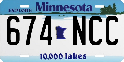 MN license plate 674NCC