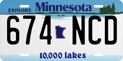 MN license plate 674NCD