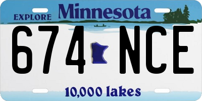 MN license plate 674NCE