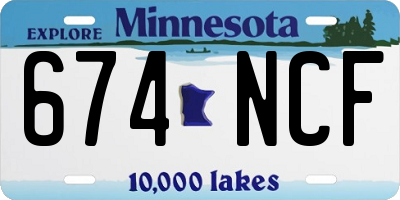 MN license plate 674NCF