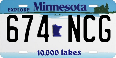 MN license plate 674NCG