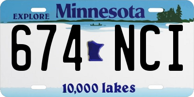 MN license plate 674NCI