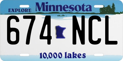 MN license plate 674NCL