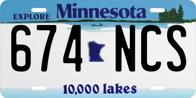 MN license plate 674NCS