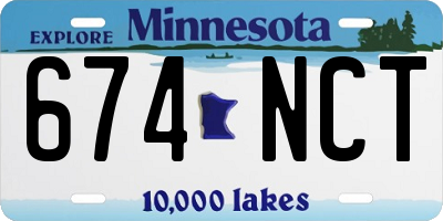 MN license plate 674NCT