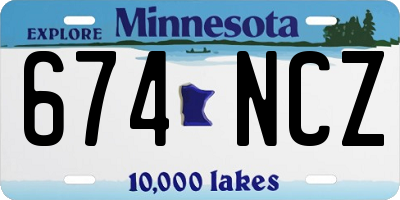 MN license plate 674NCZ