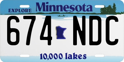 MN license plate 674NDC