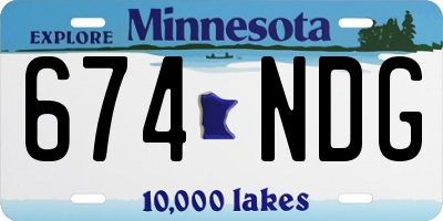 MN license plate 674NDG