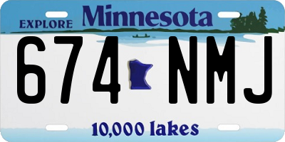 MN license plate 674NMJ