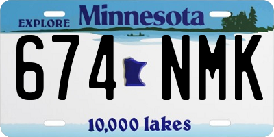 MN license plate 674NMK