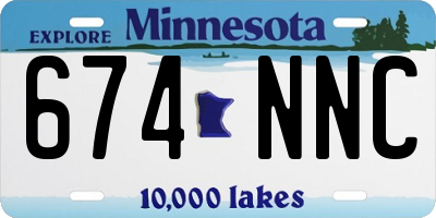 MN license plate 674NNC