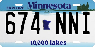 MN license plate 674NNI