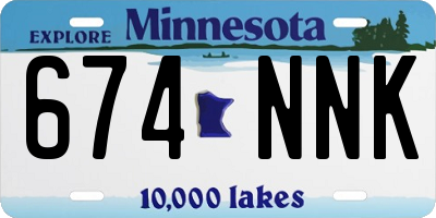 MN license plate 674NNK