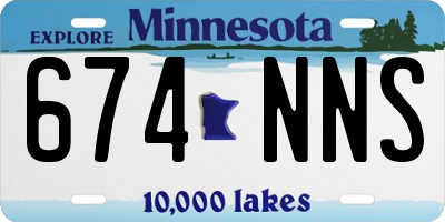 MN license plate 674NNS