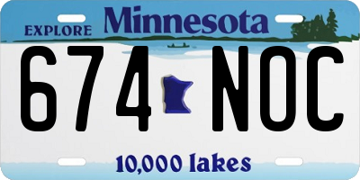 MN license plate 674NOC