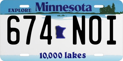 MN license plate 674NOI