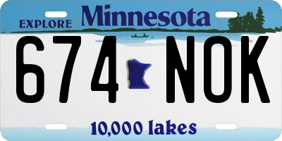 MN license plate 674NOK