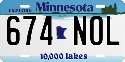MN license plate 674NOL