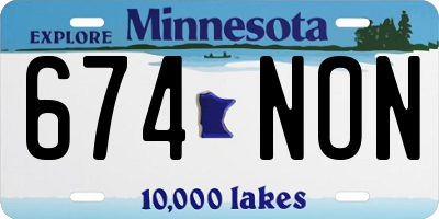 MN license plate 674NON