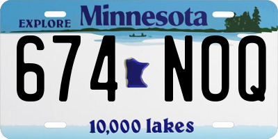 MN license plate 674NOQ