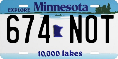 MN license plate 674NOT
