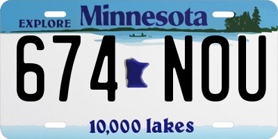 MN license plate 674NOU