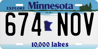 MN license plate 674NOV