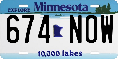 MN license plate 674NOW