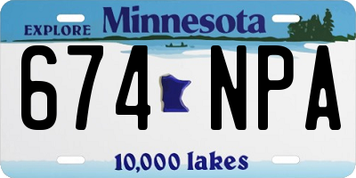 MN license plate 674NPA