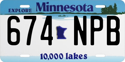 MN license plate 674NPB