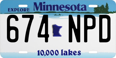 MN license plate 674NPD