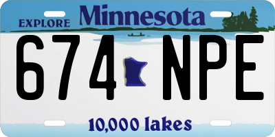 MN license plate 674NPE