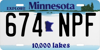 MN license plate 674NPF