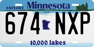MN license plate 674NXP