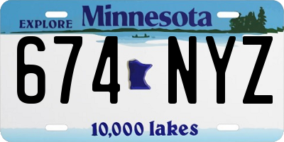 MN license plate 674NYZ