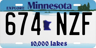 MN license plate 674NZF
