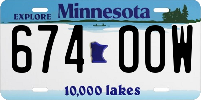 MN license plate 674OOW