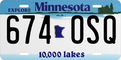 MN license plate 674OSQ