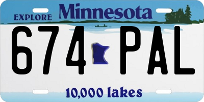 MN license plate 674PAL