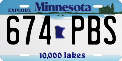 MN license plate 674PBS