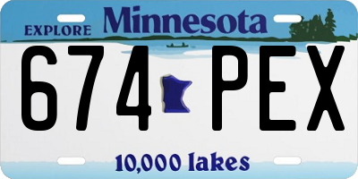 MN license plate 674PEX