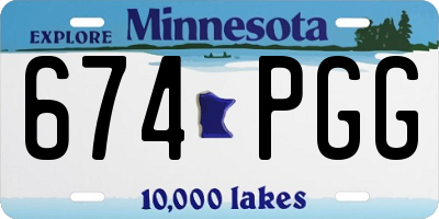 MN license plate 674PGG