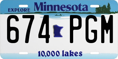 MN license plate 674PGM