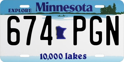 MN license plate 674PGN