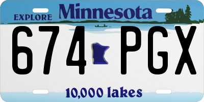 MN license plate 674PGX