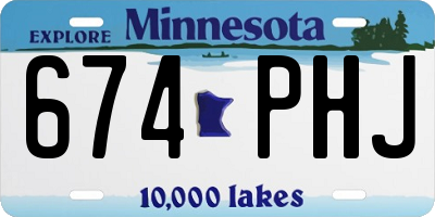 MN license plate 674PHJ