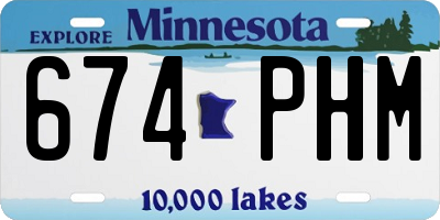 MN license plate 674PHM
