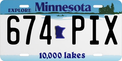 MN license plate 674PIX